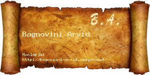Bagnovini Arvid névjegykártya